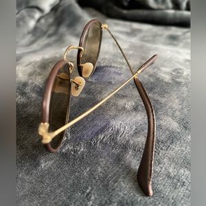Ray-Ban Round Craft Matte Arista/Brown Leather Crystal Brown